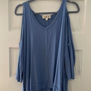Pink rose off the shoulder top